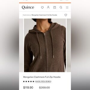 NWT Quince Cashmere Full Zip Hoodie